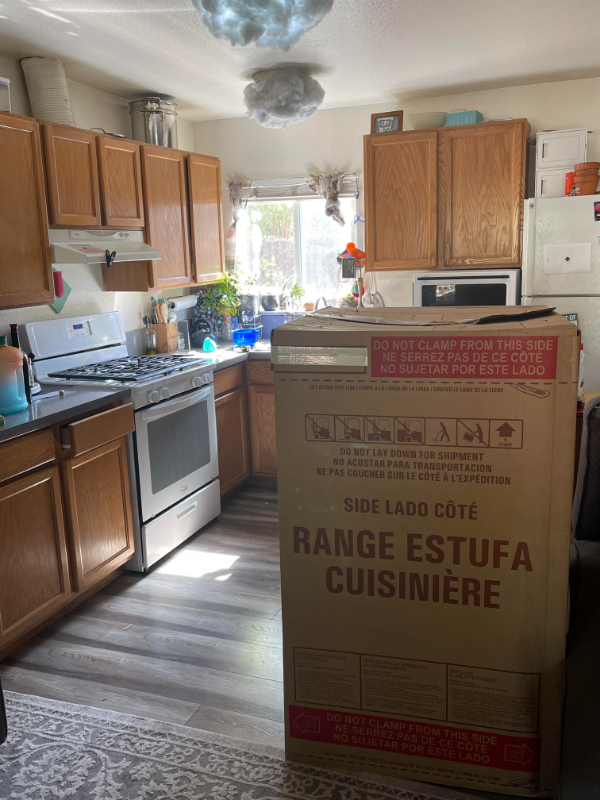 “Landlord ordered a new gas oven to replace the old broken one. He only paid to have it dropped off. He is very shocked that I’m not happy.”