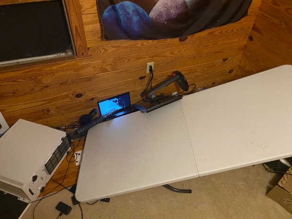 “White table from walmart makes a great desk until it fucking doesn’t.”