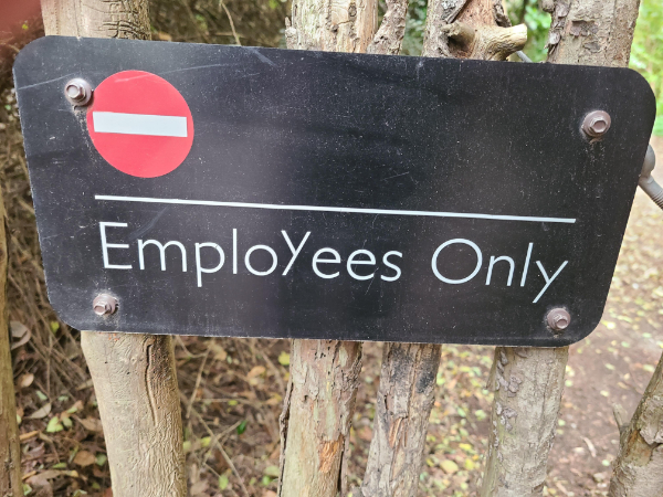 terrible design fails - signage - Employees Only