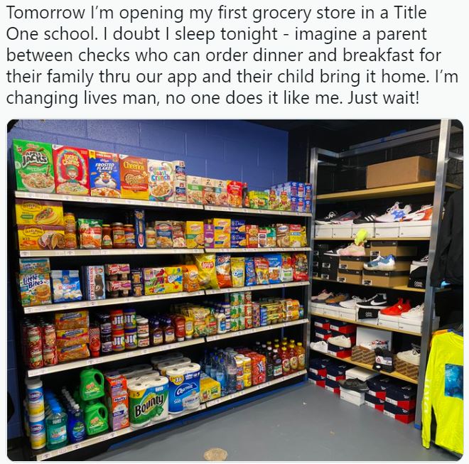 A woman opened “grocery store” with free products for struggling families, and it even has an app that lets people order stuff ahead of time.