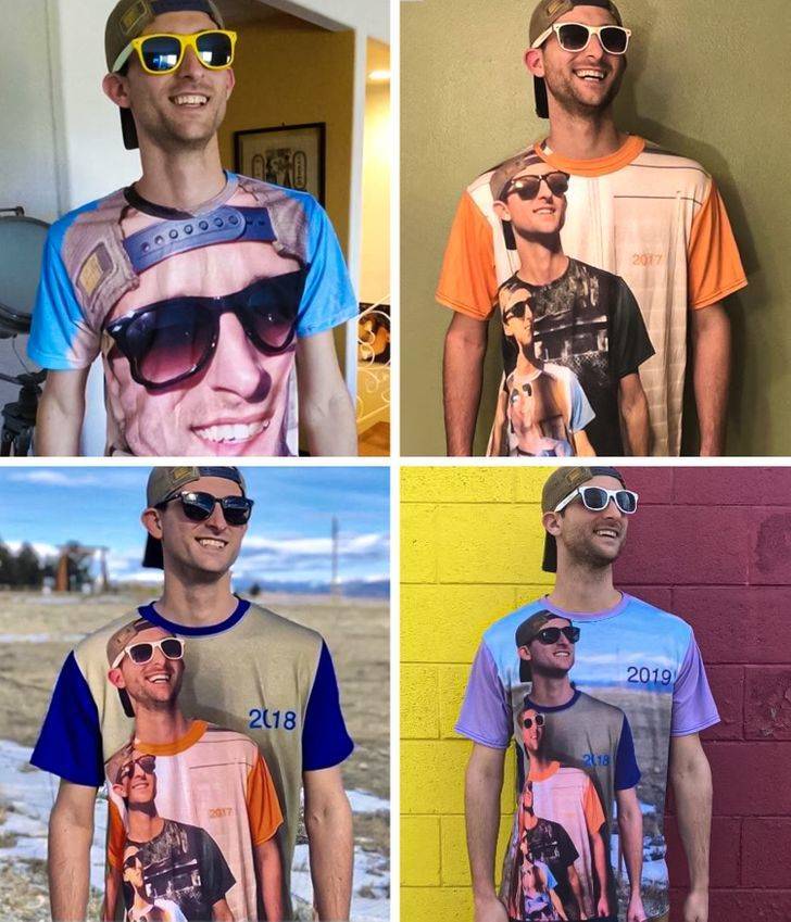 “’Shirtception,’ my favorite gift every year from my brother. We’re now at level 7.”