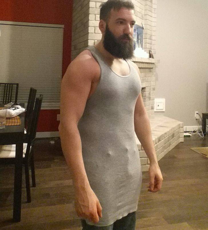 “Bought some XL tank tops so they’re not skin tight, this is not what I expected.”