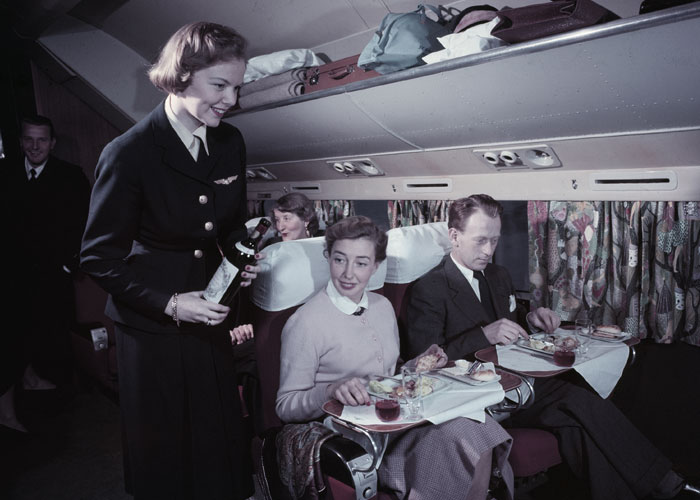 in 1950 airlines didn’t serve alcohol when flying over dry states.