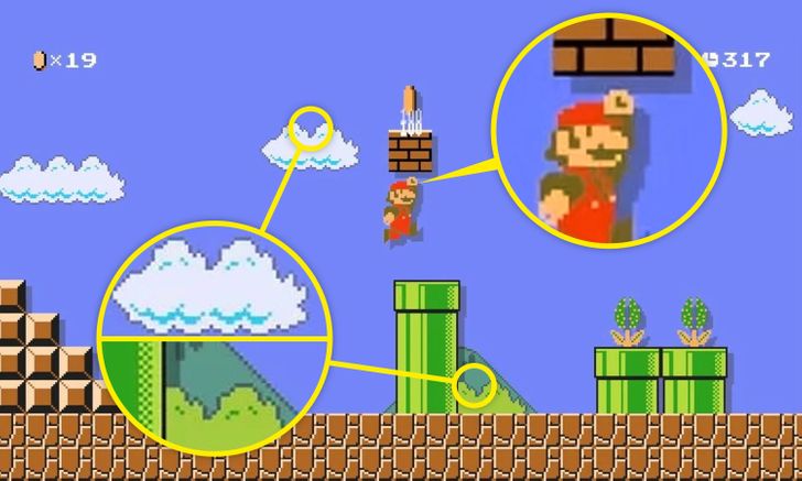 Mario doesn’t smash anything with his head. Many people remember Mario the plumber that saves his friend Princess Peach. We’ve always thought he broke things with his head but more attentive fans noticed that Mario always used his fist to do it. And we’ve noticed that the clouds are the exact same shape as the bushes.