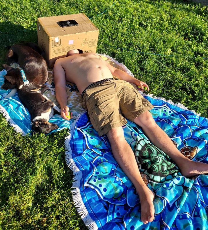 “I wanted to lay in the sun but also wanted to play some games. It was too bright to see the screen outside.”