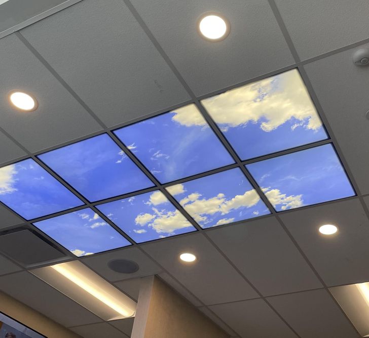 “An animated sky in the ceiling of this doctor’s office.”