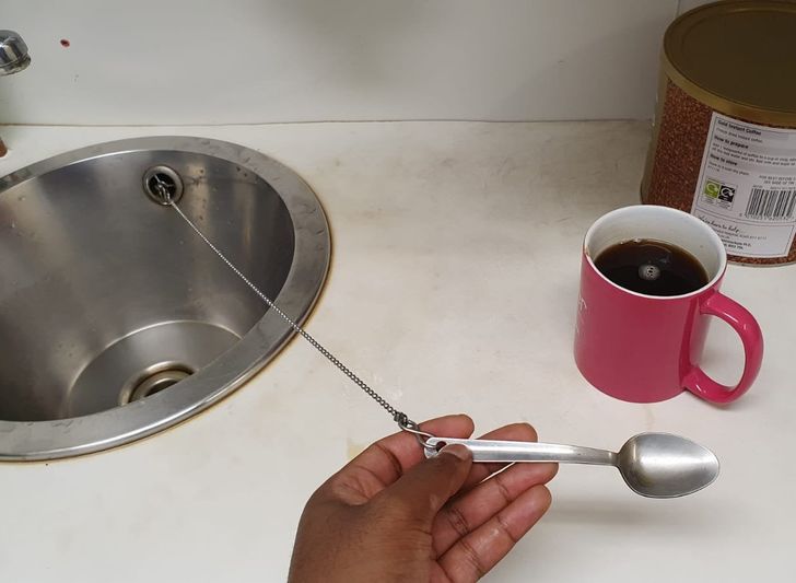 “My friend’s work has an unorthodox solution for utensils going missing.”