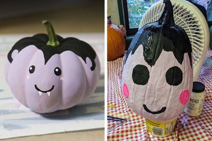 “I painted a pumpkin. Didn’t go as planned!”