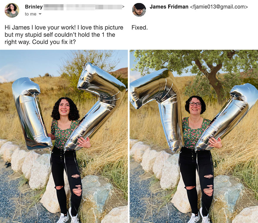 james fridman - James Fridman  Brinley to me Fixed. Hi James I love your work! I love this picture but my stupid self couldn't hold the 1 the right way. Could you fix it?