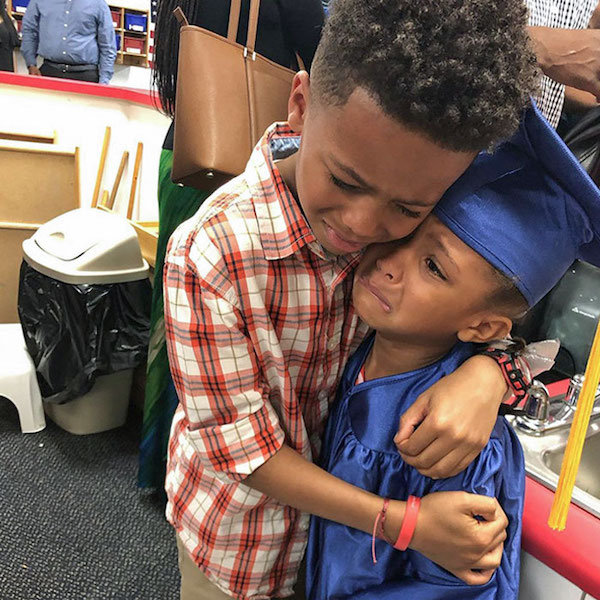 Today my daughter graduated from Pre-K. After the ceremony my son walked up to her and gave her a hug. “I’m just so proud of you” he said.

Then, my daughter started crying. As we wiped away our tears, my husband asked her, “Pumpkin, why are you crying?” She responded, “I’m just so happy.”