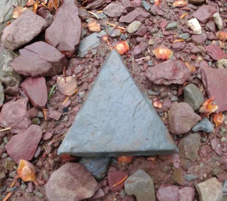 “I found a triangle-shaped rock.”