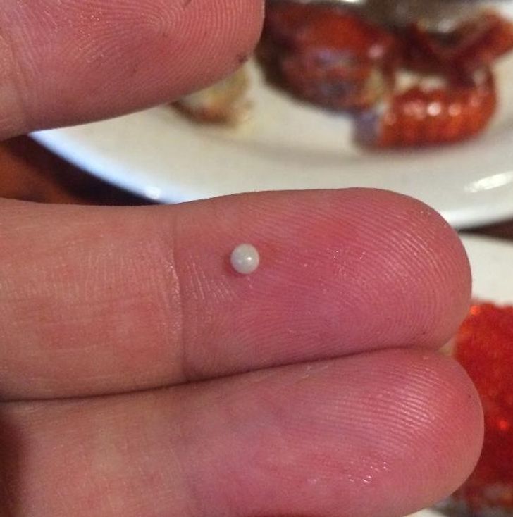 “This pearl I found in an oyster I was eating”