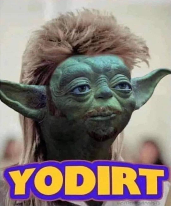 funny memes - yoda with a mullet - Yodirt