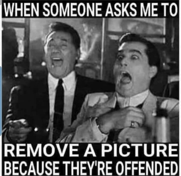 funny memes - photo caption - When Someone Asks Me To Remove A Picture Because They'Re Offended