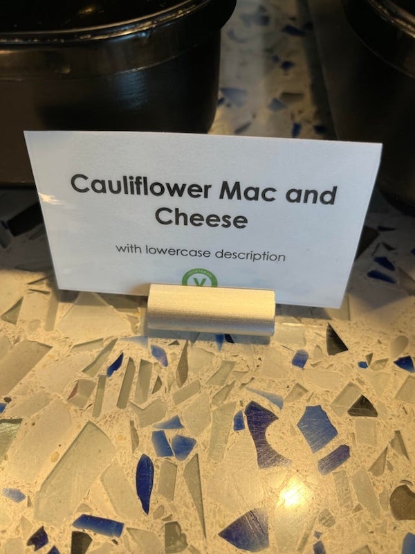 glass - Cauliflower Mac and Cheese with lowercase description V