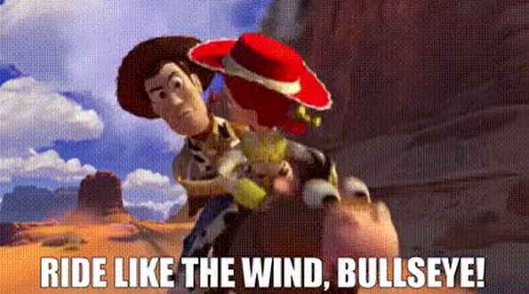 In Toy Story 2 bullseye effortlessly keeps up with a plane that’s moments from take-off. That means he’s capable of running at about 150mph with 2 riders