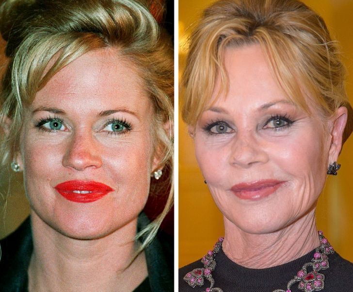 Melanie Griffith (35 and 60 years old)