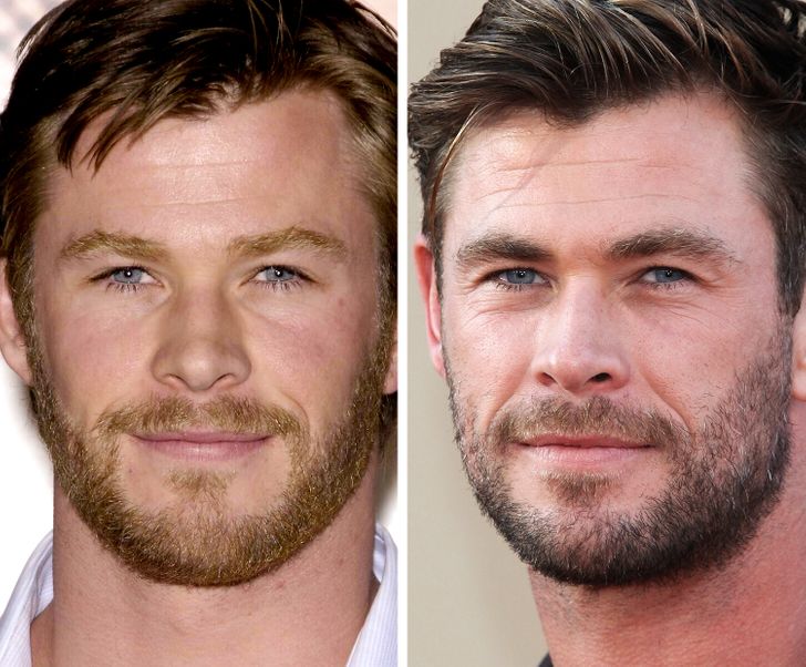 Chris Hemsworth (26 and 35 years old)