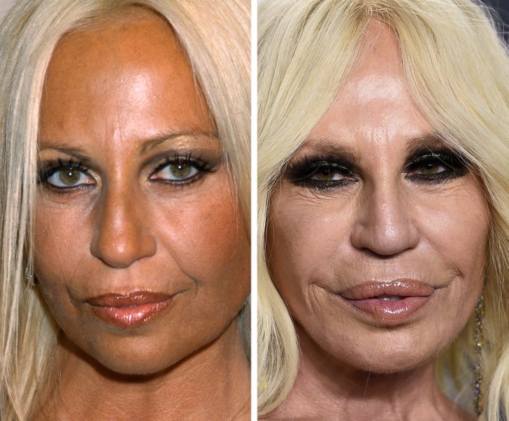 Donatella Versace (43 and 64 years old)