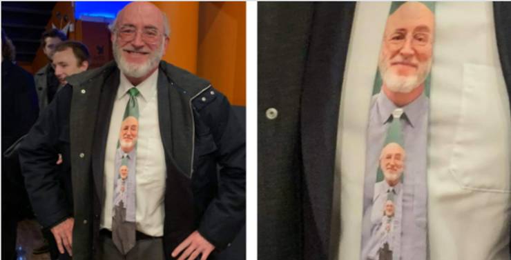’’My math lecturer wearing an infinite tie version of himself’’