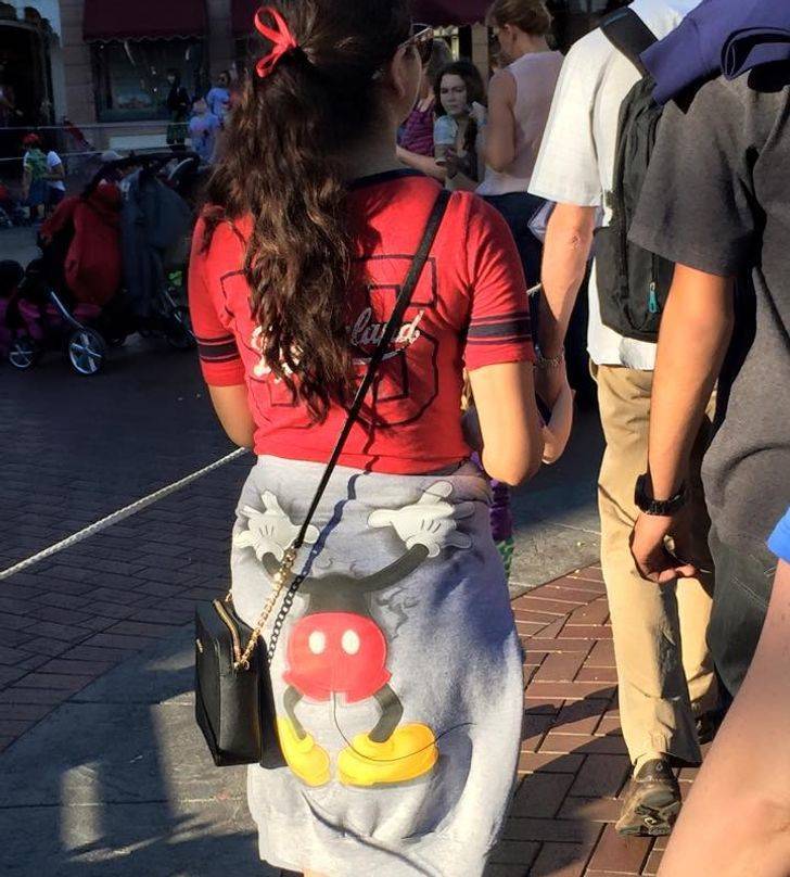 “Went to Disneyland yesterday and saw this woman’s unfortunate wearing of her sweater.”