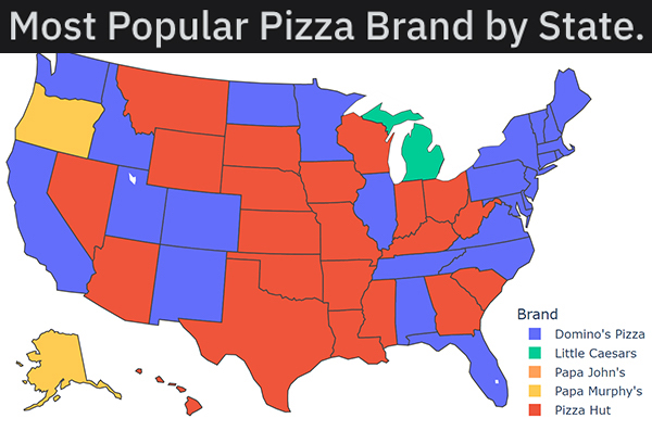 1 3 covid deaths map - Most Popular Pizza Brand by State. Brand Domino's Pizza Little Caesars Papa John's Papa Murphy's Pizza Hut