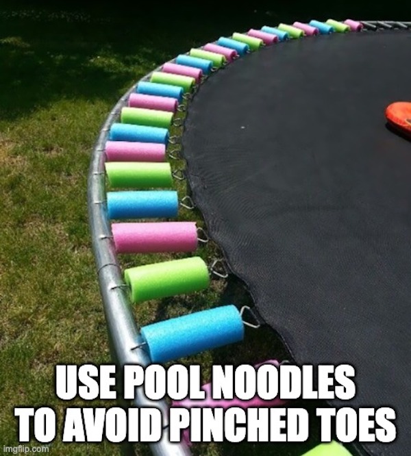 life hacks - play - Use Pool Noodles To Avoid Pinched Toes imgflip.com