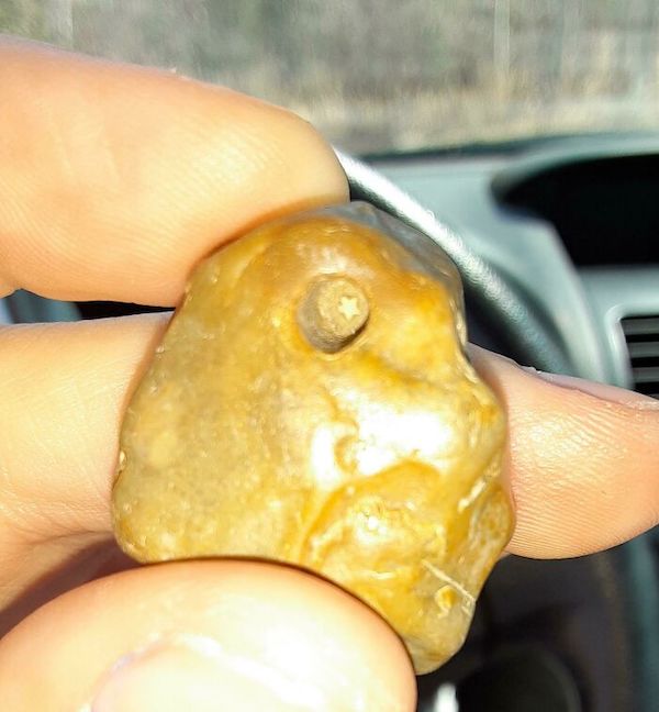 I found this rock on a beach…with a hole in it…with a star inside the hole!