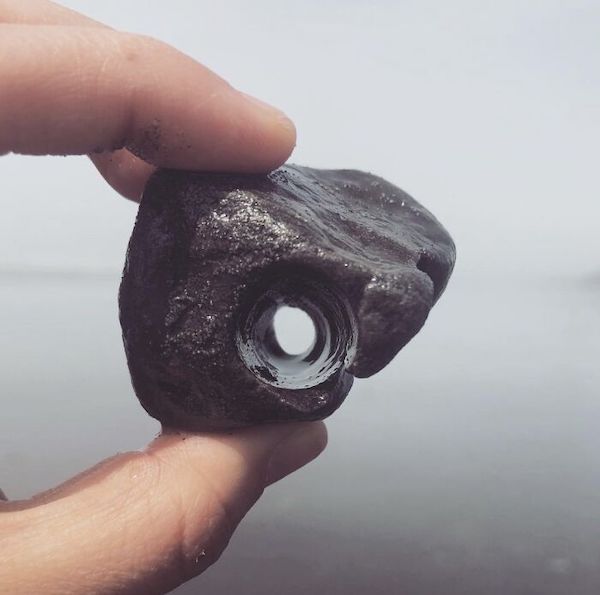 I found this rock with a perfect hole in it.