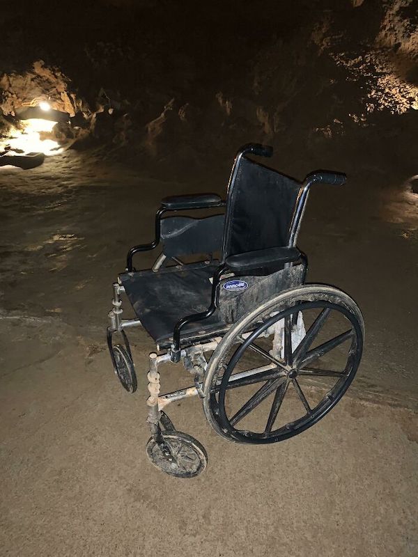 Found this abandoned wheelchair deep inside a cave while visiting Tennessee.