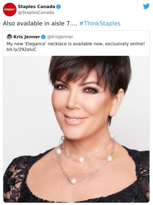 kris jenner paper clip necklace - staples Staples Canada Also available in aisle 7.... Kris Jenner My new 'Elegance' necklace is available now, exclusively online! bit.ly292eluc
