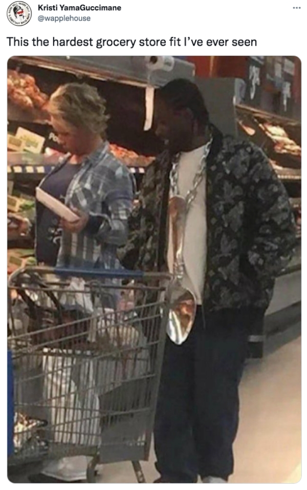 Funny Tweets  - . Kristi Yamaguccimane This the hardest grocery store fit I've ever seen Pol