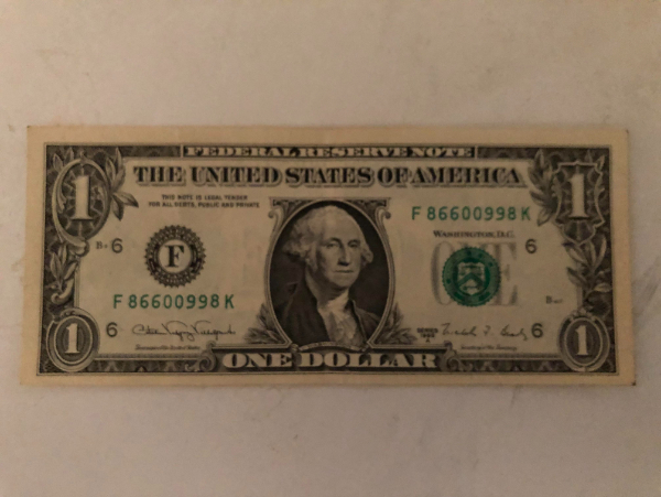 “I found a dollar bill with a rotationally symmetric serial number.”