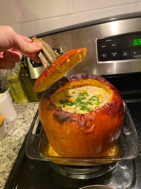 “My girlfriend made a stew inside a pumpkin.”