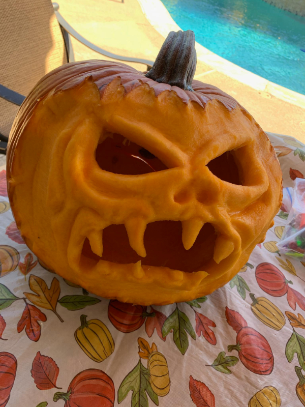 “Carving my dad did for halloween.”