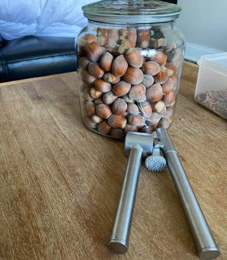 “Just realized my dad uses our garlic press as a nut-cracker.”