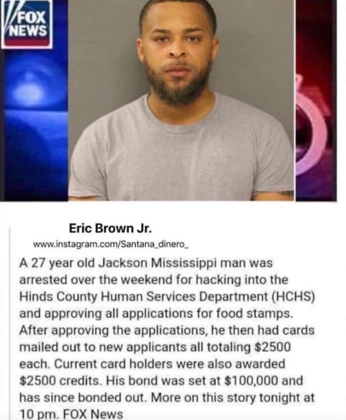chaotic good - heroes - robin hoods - t shirt - VFox News Eric Brown Jr. A 27 year old Jackson Mississippi man was arrested over the weekend for hacking into the Hinds County Human Services Department Hchs and approving all applications for food stamps. A