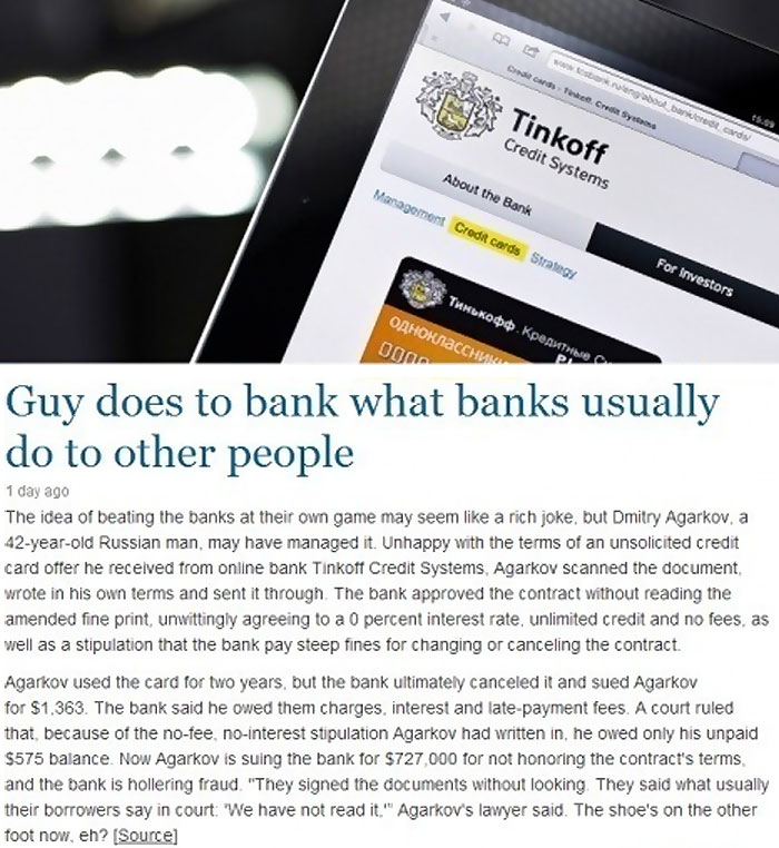 chaotic good - heroes - robin hoods - website - bool barrot card Conske cerdo todo. Creo Systems Tinkoff Credit Systems About the Bank Management Credit Cards Strategy For Investors . ogo Guy does to bank what banks usually do to other people 1 day ago Th