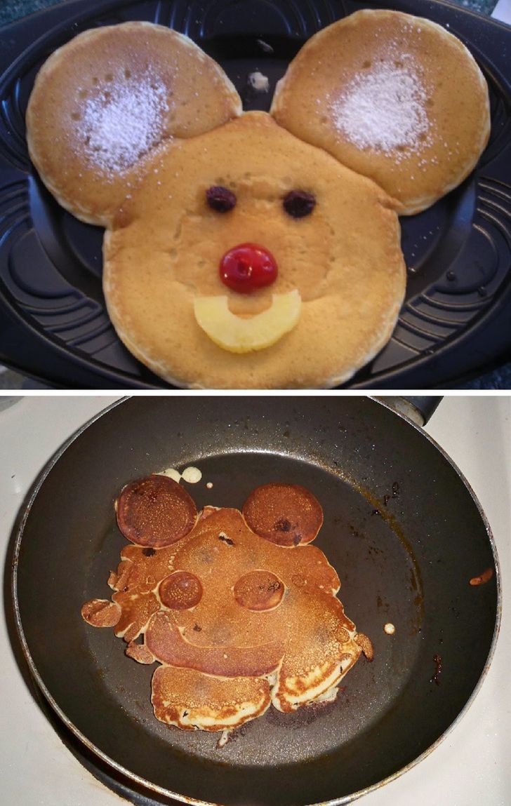 “My wife tried to make Mickey Mouse pancakes.”