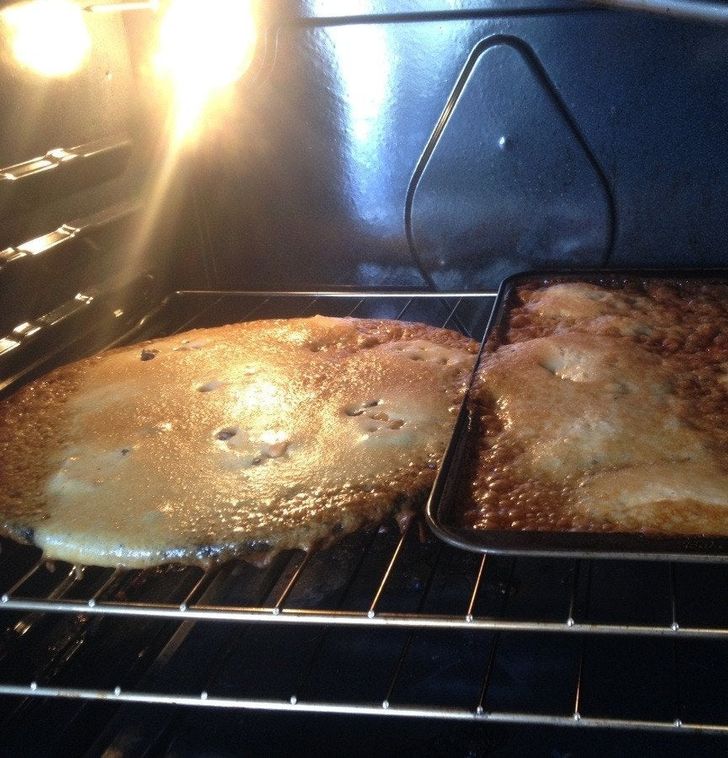 “So my sister accidentally used powdered sugar instead of flour when making cookies, and this was the result.”