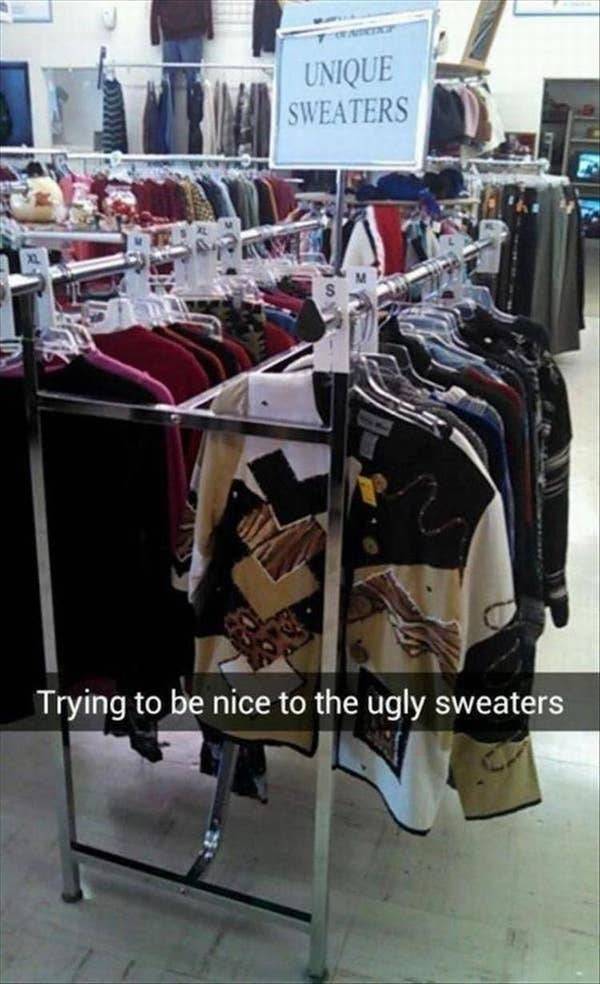 boutique - Unique Sweaters Trying to be nice to the ugly sweaters