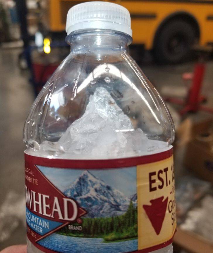 “This water bottle created the mountain that advertises it.”