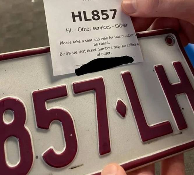 “I was swapping my old plate. This was the ticket and the old plate below.”