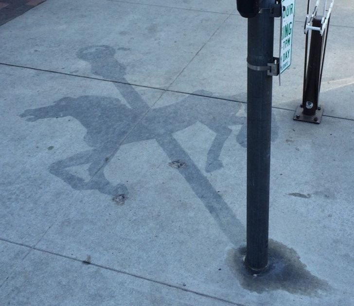 “These parking meters have creative shadows.”