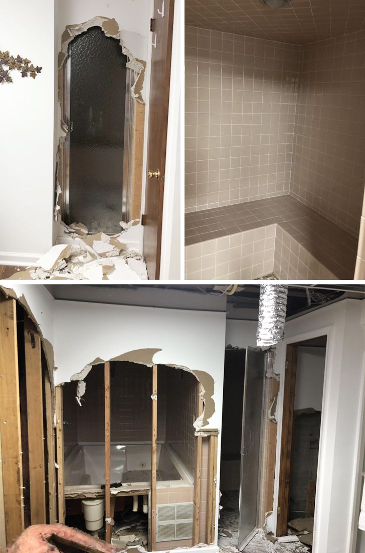 “Found a steam room and hot tub in my basement, behind a wall during demo.”