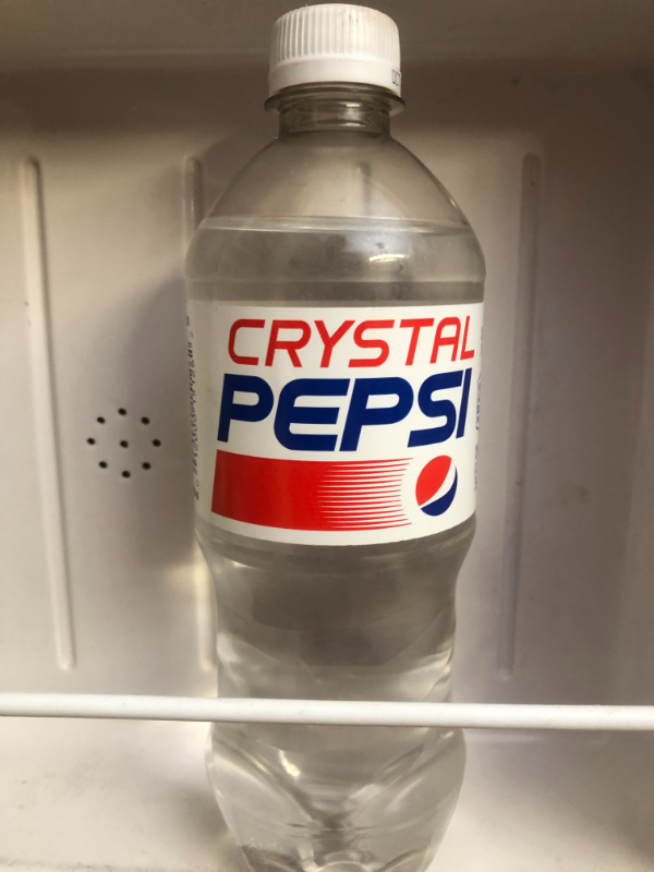 “My dad still has an unopened bottle of chilled Crystal Pepsi in his fridge.”