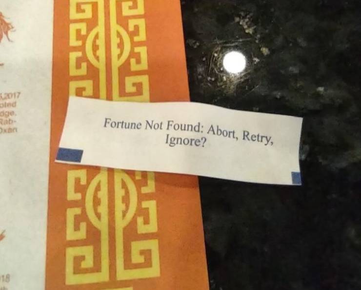 “One of the fortunes from dinner”