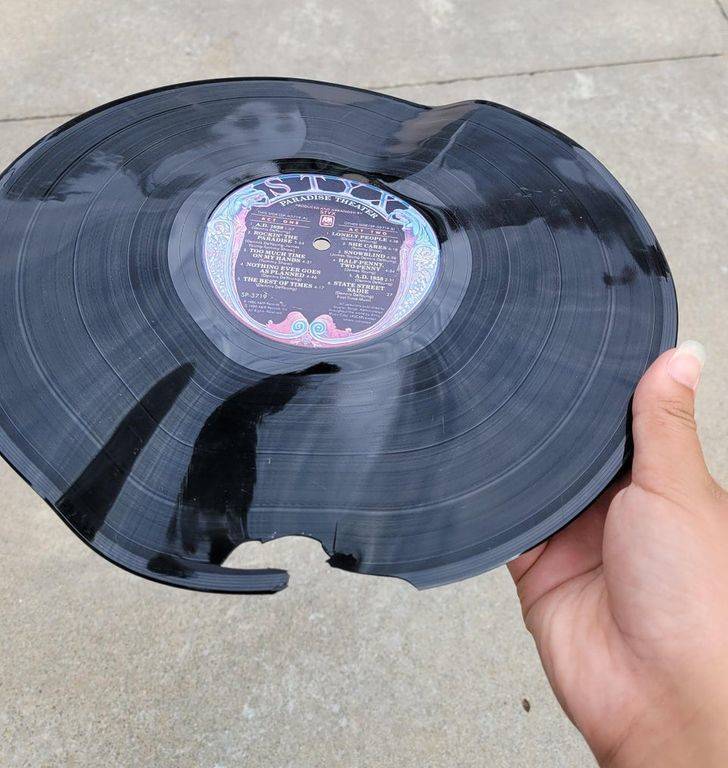 “My mom accidentally baked one of my vinyls”