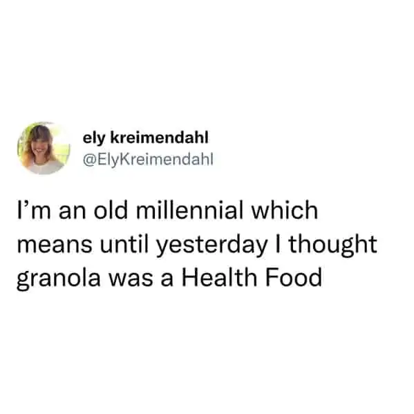 tweets for old people - ihealth blood pressure dock - ely kreimendahl I'm an old millennial which means until yesterday I thought granola was a Health Food a