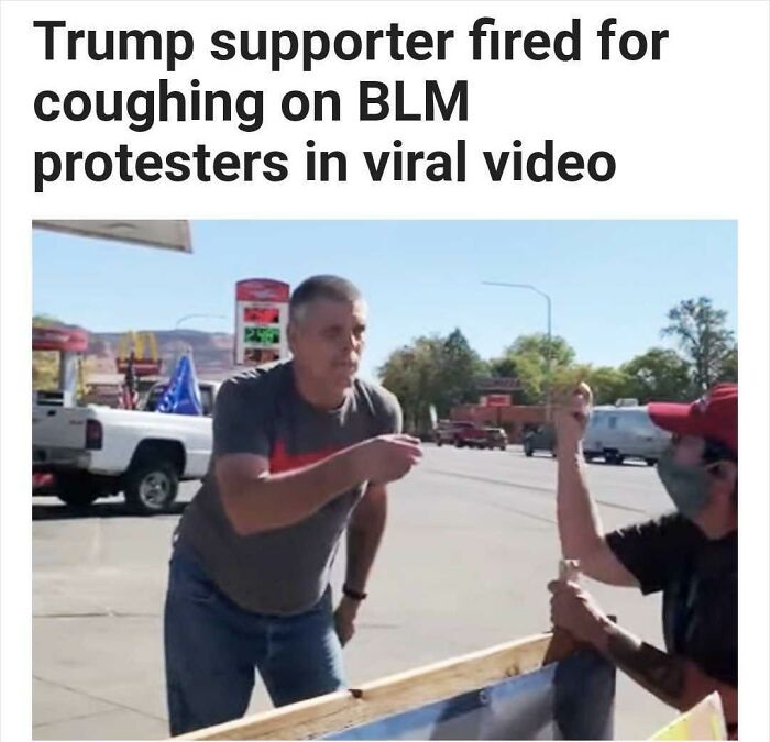 vehicle - Trump supporter fired for coughing on Blm protesters in viral video